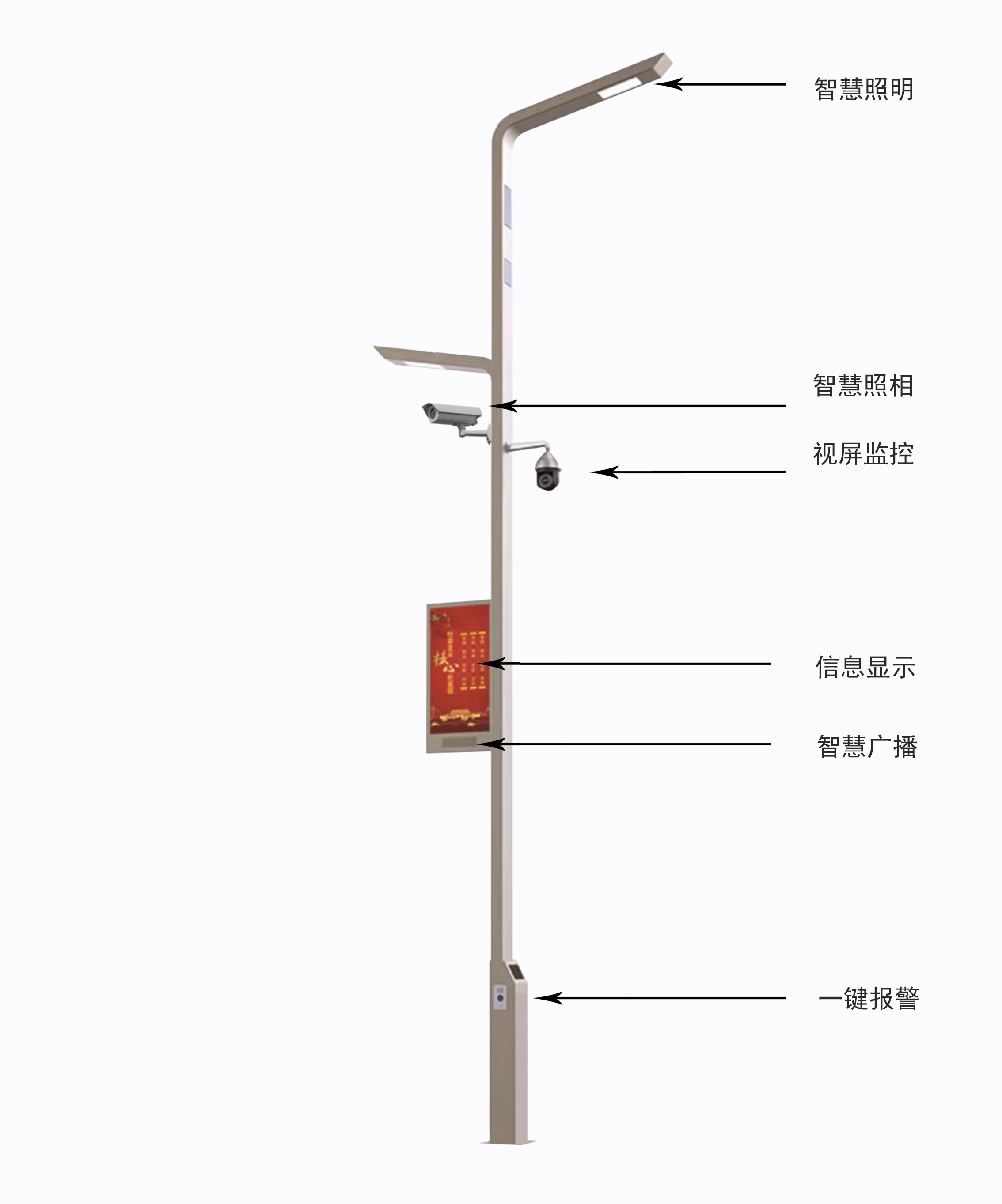 9米雙臂智慧路燈燈桿